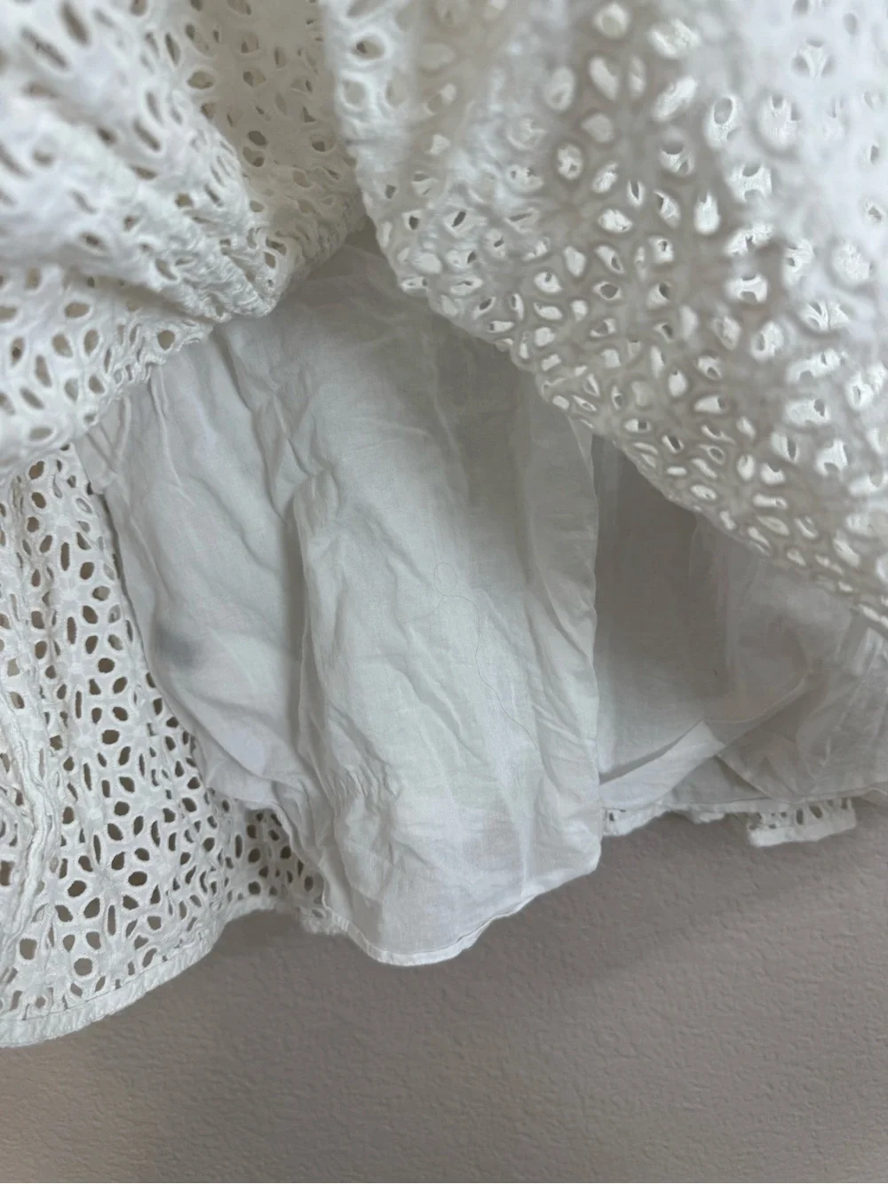 Kate Spade New York Eyelet Shirt Dress White Cotton XS $349 Lace Mini Preppy